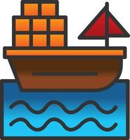 Cargo Boat Vector Icon Design