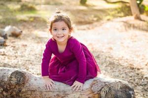 Cute Young Mixed Race Baby Girl Portrait Outdoors photo