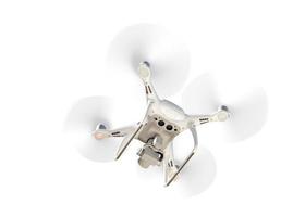 Drone Quadcopter From Below Isolated On A White Background photo