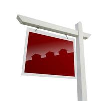 Real Estate Sign with House Silhouette with Clipping Path photo