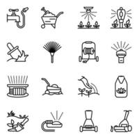 Pack of Irrigation Equipment Icons vector