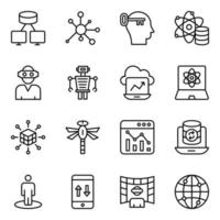 paquete de iconos de tecnología avanzada vector