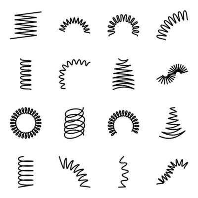 Flexible Spring Line Vector Icons