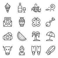 Pack of Thailand and Asia Icons vector