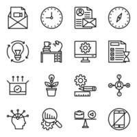 paquete de iconos de gestión de proyectos y trabajos vector