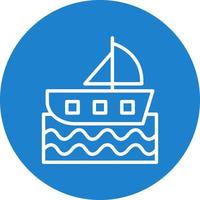 Sailing Boat Vector Icon Design