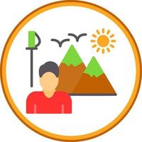 Hiking Vector Icon Design