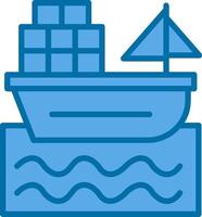 Cargo Boat Vector Icon Design