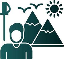 Hiking Vector Icon Design