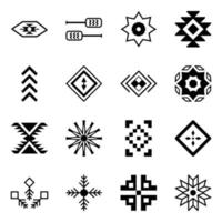 pack de colección de iconos de patrones tribales vector