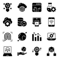 paquete de iconos de tecnología moderna vector