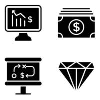 paquete de iconos de finanzas y negocios vector