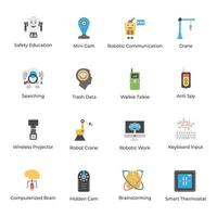 Virtual Intelligence Flat Icons Pack vector