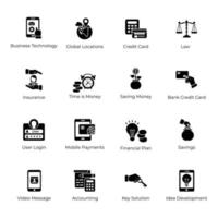 Business Idea Solid Icons Pack vector