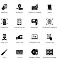 Internet Security Solid Icons vector