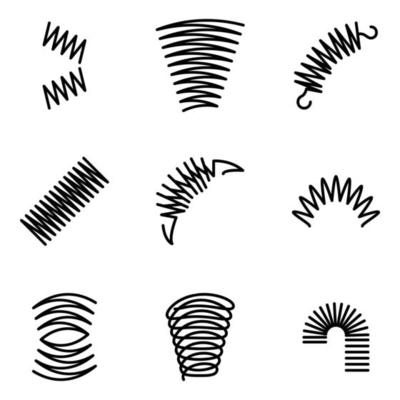 Metal Spring Line Vector Icons