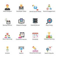 Pack of Web Design and Data Hosting Icons vector