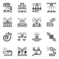 Pack of Irrigation System Icons vector