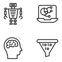 Pack of AI and Technology Icons vector