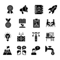 iconos de conceptos de gestión de proyectos vector