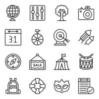 Outdoor Refreshment Line Icons Pack vector