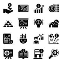 Pack of Modern Investment Glyph Vectors