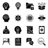 Pack of Project Planning Glyph Icons vector
