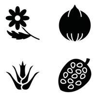 Pack of Nature Solid Icons vector