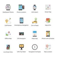 paquete de colección de iconos de aplicaciones de mapas