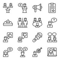 Linear Icons of Competition and Achievement vector