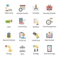 Set of Business and Trade Flat Icons vector