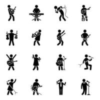 Vectores de music pack glyph