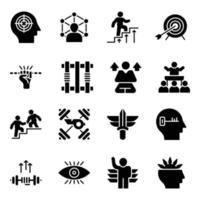 Pack of Skills Empowerment Glyph Icons vector