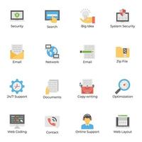 Pack of Web Hosting Icons vector