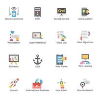 Pack of Web and Data Hosting Icons vector