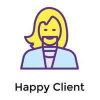 Trendy Happy Client vector