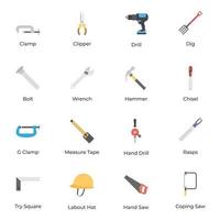 Mechanical Machines And Tools Icons vector