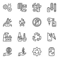 Pack of Waste Sorting Icons vector