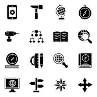 Pack of Geodetic Equipment Icons vector