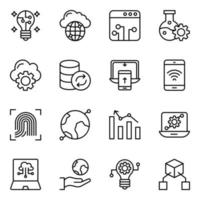 paquete de iconos de tecnología moderna vector