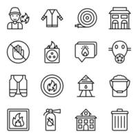 Fire Emergency Line Vector Icons