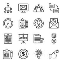 Pack of Project Management Line Icons vector