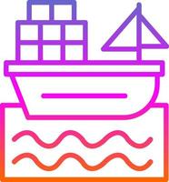 Cargo Boat Vector Icon Design