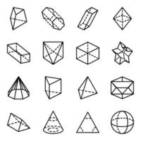 Pack of Geometry Shapes Icon vector