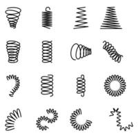 Metal Spring Line Vector Icons