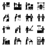 Pack of Factory Persons Pictograms vector