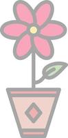 Flower Pot Vector Icon Design