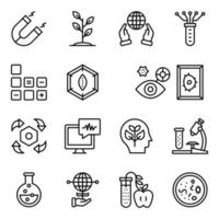 Health Care and Bioinformatics Line Icons vector