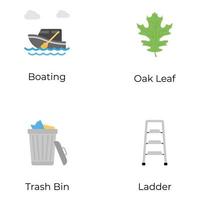 Pack of Nature Flat Icons vector