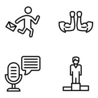 Linear Icons of Power and Competition vector